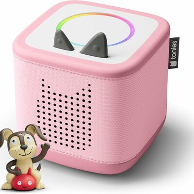 Toniebox 2 audio player starter set for kids 1+ with playtime puppy - cloud pink