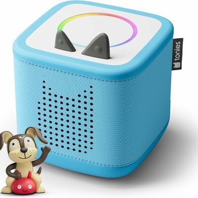 Toniebox 2 audio player starter set for kids 1+ with playtime puppy - sky blue