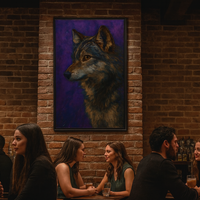 Majestic Wolf in Twilight Realistic Wildlife Portrait Painting - Thumbnail 2