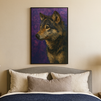 Majestic Wolf in Twilight Realistic Wildlife Portrait Painting - Thumbnail 3