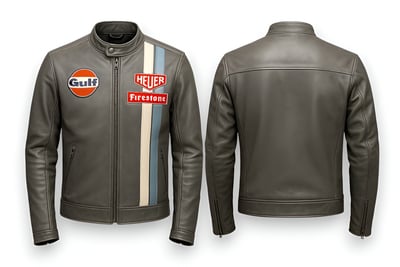 Crafted Leather Design Gray Leather Biker Fashion Jacket Motorcycle
