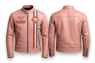 Crafted Leather Design Pink Leather Biker Fashion Jacket Motorcycle