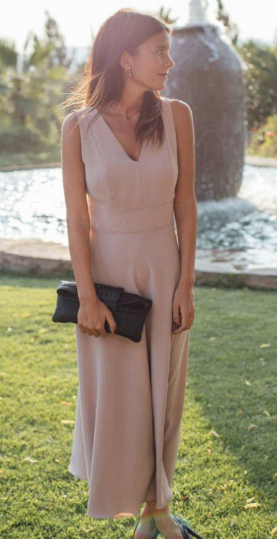 Sheath Light Pink V Neck Mother of Bride Dress Evening Dress