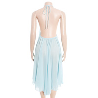 Sexy O-neck halter top loose short dress for women. - Thumbnail 3