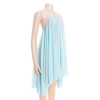 Sexy O-neck halter top loose short dress for women. - Thumbnail 4