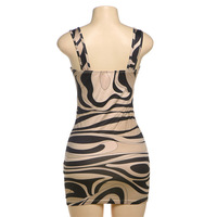 Sexy and stylish strappy bodycon dress with fashionable printed patterns. - Thumbnail 2