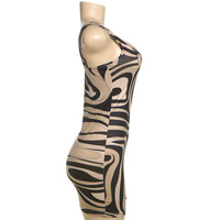 Sexy and stylish strappy bodycon dress with fashionable printed patterns. - Thumbnail 5