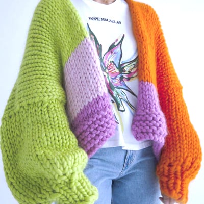 Vibrant rainbow cardigan - Thumbnail 1