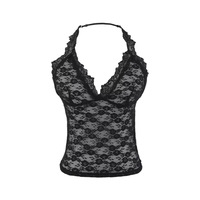 Casual lace halter neck top/vest - Thumbnail 1