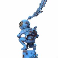 Bronze Sculpture by Sank Toys "Faded Away-Blues" - Thumbnail 4