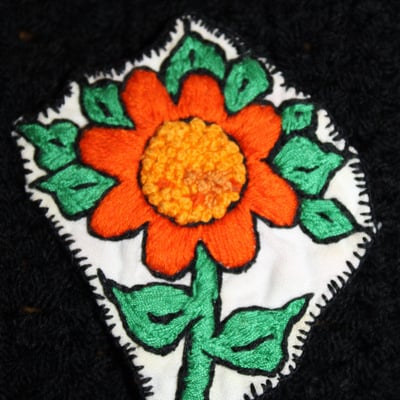 Embroidered sunflower patch