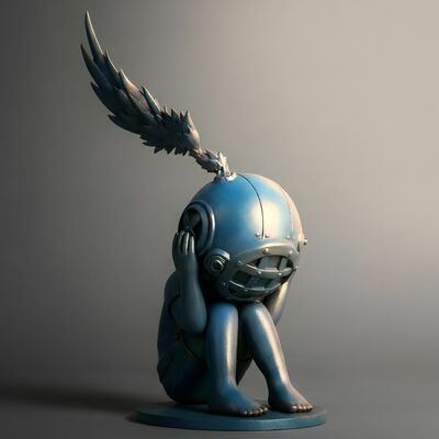 Bronze sculpture by sank toys "the void-the sea" - Thumbnail 1