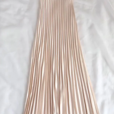 Vintage light champagne a line long prom dress mother of bridal dress - Thumbnail 1