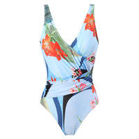 French retro-style one-piece criss-cross bikini - Thumbnail 2