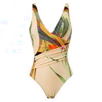French retro-style one-piece criss-cross bikini - Thumbnail 4