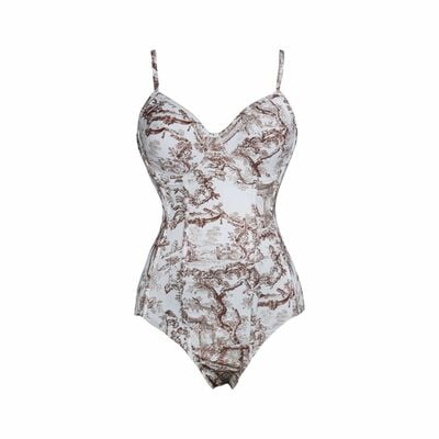 Green printed one-piece bikini