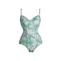 Green printed one-piece bikini - Thumbnail 3