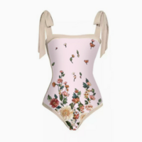 Printed bikini with tie-up straps - Thumbnail 2