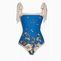 Printed bikini with tie-up straps - Thumbnail 2