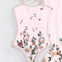 Printed bikini with tie-up straps - Thumbnail 3