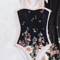 Printed bikini with tie-up straps - Thumbnail 4