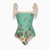 Printed bikini with tie-up straps - Thumbnail 2