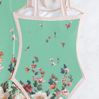 Printed bikini with tie-up straps - Thumbnail 4