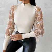 Temperament Women'S Long Sleeved Sequined Top - Thumbnail 1