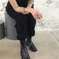 Square-toe thick heel slim boots retro ankle martin boots 2 colors - Thumbnail 3