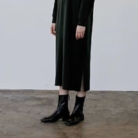 Square-toe thick heel slim boots retro ankle martin boots 2 colors - Thumbnail 5