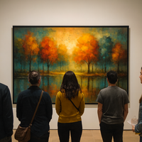 Autumn Radiance Teal Reflections and Golden Light - Thumbnail 1