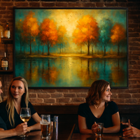 Autumn Radiance Teal Reflections and Golden Light - Thumbnail 2