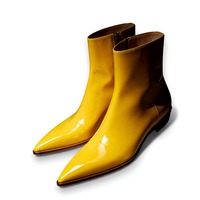 Crafted Leather Mens Classic Yellow Patent Leather Pointed Toe Jodhpur Boot - Thumbnail 1