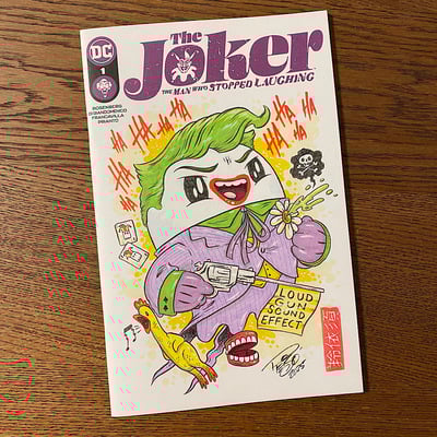 Hand drawn tiny ghost sketch cover comic - the jester