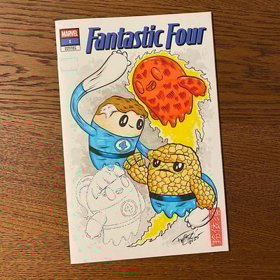 Hand drawn tiny ghost sketch cover comic - the quixotic quartet