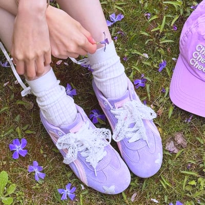 Lavender butterfly sneakers