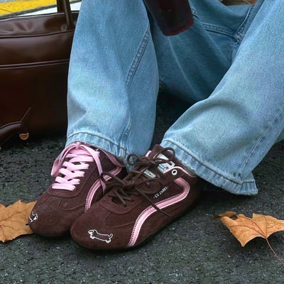 Chocolate dachshund sneakers