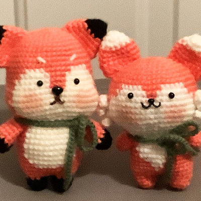 Fox friend crochet made by mom