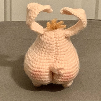 Cartoon Pig Crochet Friend Made by Mom - Thumbnail 1