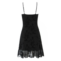 Sexy mini dress with lace trim and spaghetti straps. - Thumbnail 1