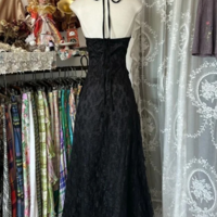 Halter A Line Black V Neck Mother Of Bridal Dress Long Prom Dress - Thumbnail 4