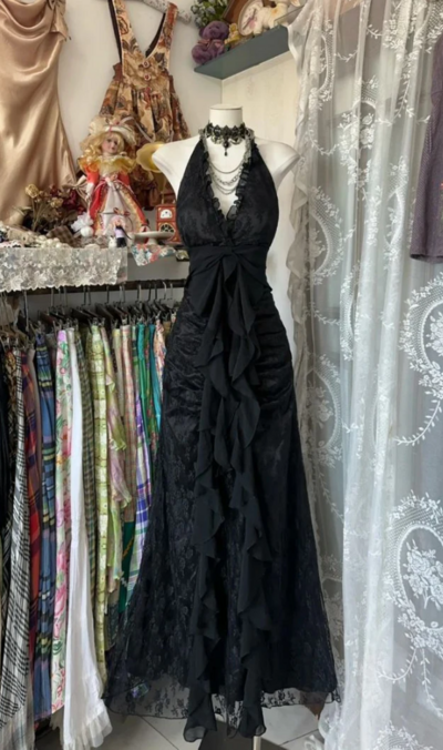 Halter A Line Black V Neck Mother Of Bridal Dress Long Prom Dress