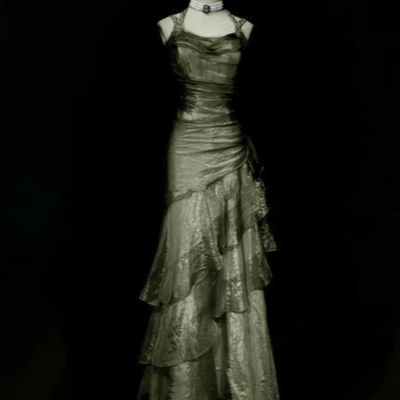 New style green a line long prom dresses long evening dresses - Thumbnail 1