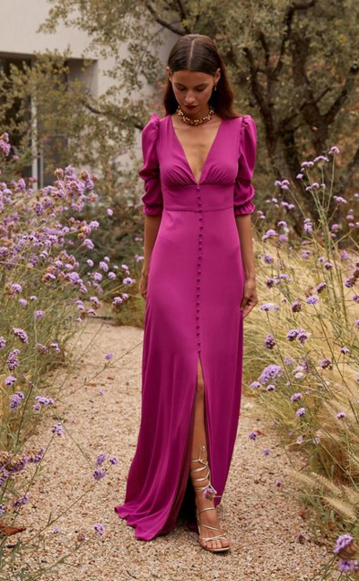 Sexy V Neck Long Prom Dresses With Front Split