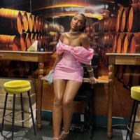 Off Shoulder Pink Short Prom Dress Homecoming Dress - Thumbnail 1