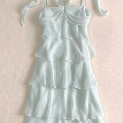 Vintage tiered ruched chiffon short homecoming dresses - Thumbnail 1