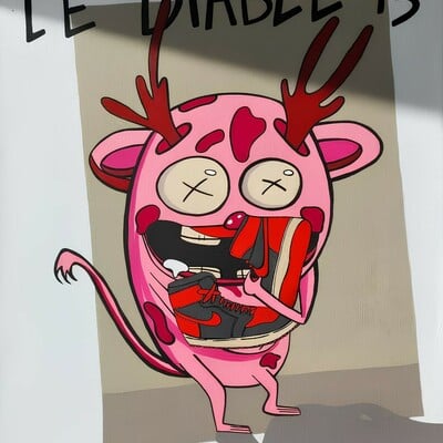 Painting by rebeca khamlichi "le diable 15" 