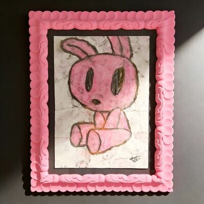 🐰 painting by celipe perroloco "waiting for the meteorite" 