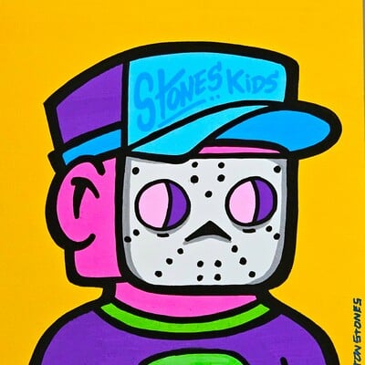 Drawing by gaston stones "stones kids serie #2"