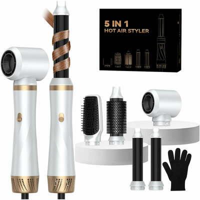 5-in-1 Hair Dryer Brush Set Blow Dryer Brush with Air Style Wrap Negative Ionic Magicstyler Air Styler Curling Iron Brush Air Curler Air Styler Wrap